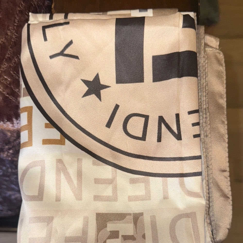 Beige and Brown Logo Shawl - Picture 13 of 16